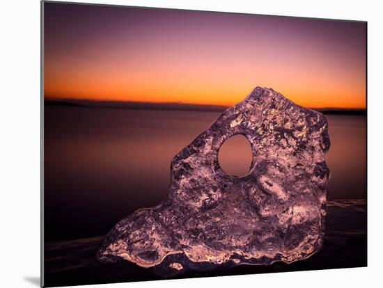 Ice Block in Front of Dramatic Sky-Utterström Photography-Mounted Photographic Print