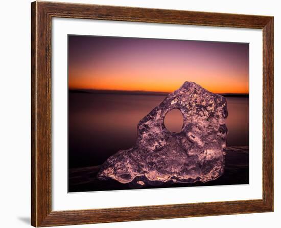 Ice Block in Front of Dramatic Sky-Utterström Photography-Framed Photographic Print