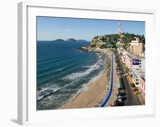 Ice Box Hill (Cerro de la Neveria) and the Olas Altas Beach, Mazatlan, Mexico-Charles Sleicher-Framed Photographic Print