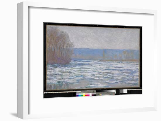 Ice breaking up on the Seine near Bennecourt, 1893-Claude Monet-Framed Giclee Print