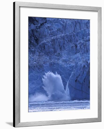 Ice Calves off Tidewater Surprise Glacier, Harriman Fjord, Prince William Sound, Alaska, USA-Hugh Rose-Framed Photographic Print