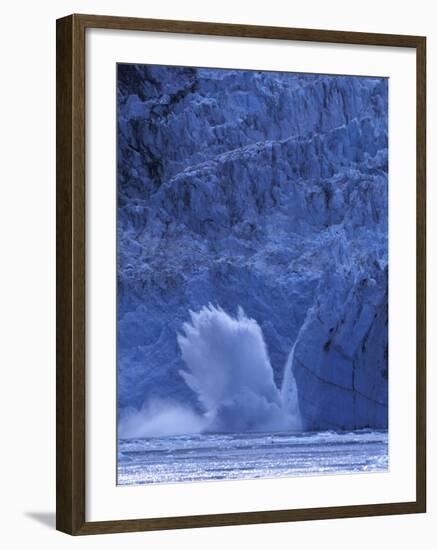 Ice Calves off Tidewater Surprise Glacier, Harriman Fjord, Prince William Sound, Alaska, USA-Hugh Rose-Framed Photographic Print