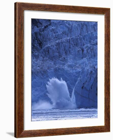 Ice Calves off Tidewater Surprise Glacier, Harriman Fjord, Prince William Sound, Alaska, USA-Hugh Rose-Framed Photographic Print