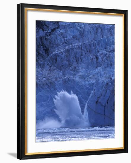 Ice Calves off Tidewater Surprise Glacier, Harriman Fjord, Prince William Sound, Alaska, USA-Hugh Rose-Framed Photographic Print