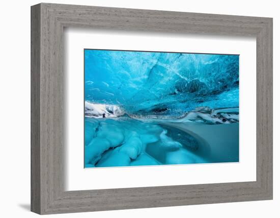 Ice cave below the Breidamerkurjokull Glacier, Iceland-David Noton-Framed Photographic Print