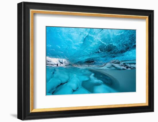 Ice cave below the Breidamerkurjokull Glacier, Iceland-David Noton-Framed Photographic Print