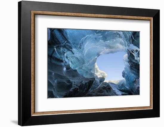 Ice Cave in the Glacier Breidamerkurjokull in Vatnajokull National Park. Entrance to the Ice Cave-Martin Zwick-Framed Photographic Print