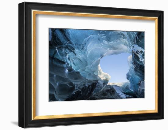 Ice Cave in the Glacier Breidamerkurjokull in Vatnajokull National Park. Entrance to the Ice Cave-Martin Zwick-Framed Photographic Print