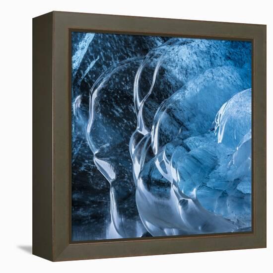 Ice Cave in the Glacier Breidamerkurjokull in Vatnajokull National Park-Martin Zwick-Framed Premier Image Canvas