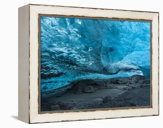 Ice Cave in the Glacier Breidamerkurjokull in Vatnajokull National Park-Martin Zwick-Framed Premier Image Canvas