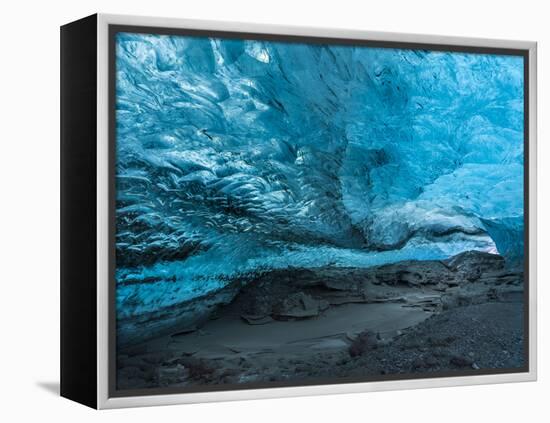 Ice Cave in the Glacier Breidamerkurjokull in Vatnajokull National Park-Martin Zwick-Framed Premier Image Canvas