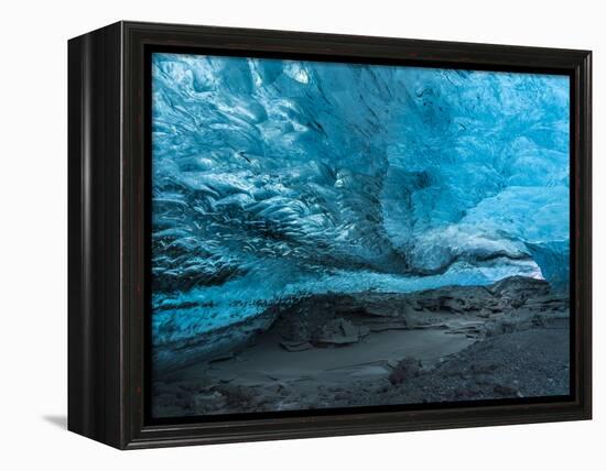 Ice Cave in the Glacier Breidamerkurjokull in Vatnajokull National Park-Martin Zwick-Framed Premier Image Canvas