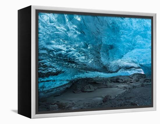 Ice Cave in the Glacier Breidamerkurjokull in Vatnajokull National Park-Martin Zwick-Framed Premier Image Canvas