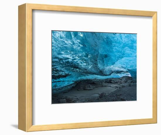 Ice Cave in the Glacier Breidamerkurjokull in Vatnajokull National Park-Martin Zwick-Framed Photographic Print