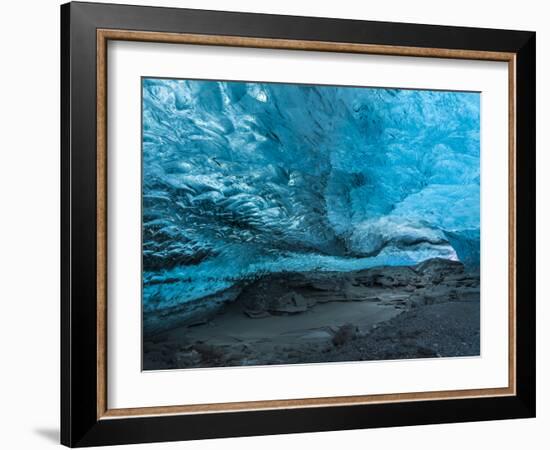 Ice Cave in the Glacier Breidamerkurjokull in Vatnajokull National Park-Martin Zwick-Framed Photographic Print