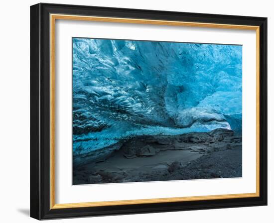 Ice Cave in the Glacier Breidamerkurjokull in Vatnajokull National Park-Martin Zwick-Framed Photographic Print