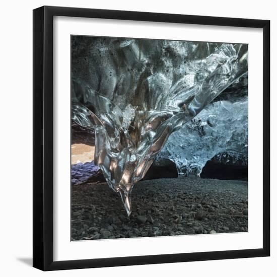 Ice Cave in the Glacier Breidamerkurjokull in Vatnajokull National Park-Martin Zwick-Framed Photographic Print