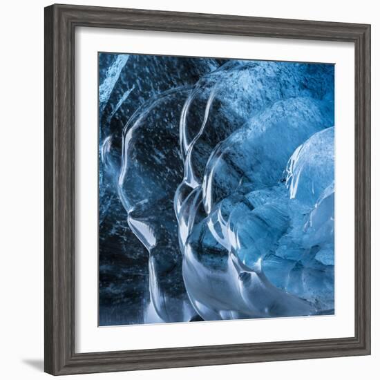 Ice Cave in the Glacier Breidamerkurjokull in Vatnajokull National Park-Martin Zwick-Framed Photographic Print