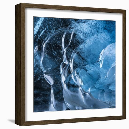 Ice Cave in the Glacier Breidamerkurjokull in Vatnajokull National Park-Martin Zwick-Framed Photographic Print