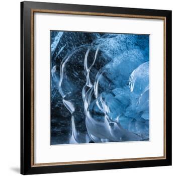 Ice Cave in the Glacier Breidamerkurjokull in Vatnajokull National Park-Martin Zwick-Framed Photographic Print
