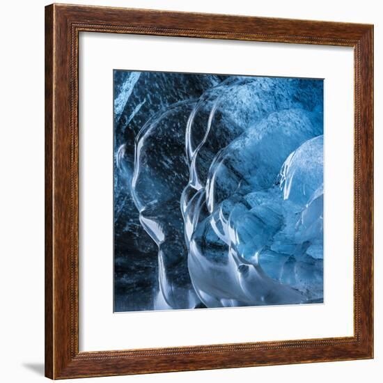 Ice Cave in the Glacier Breidamerkurjokull in Vatnajokull National Park-Martin Zwick-Framed Photographic Print