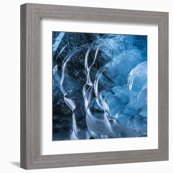 Ice Cave in the Glacier Breidamerkurjokull in Vatnajokull National Park-Martin Zwick-Framed Premium Photographic Print