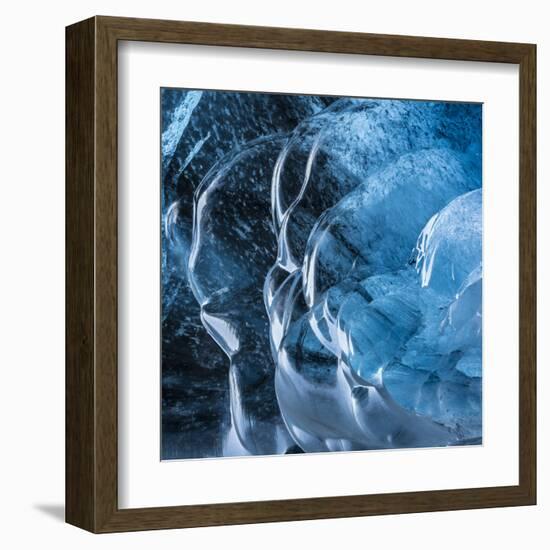 Ice Cave in the Glacier Breidamerkurjokull in Vatnajokull National Park-Martin Zwick-Framed Premium Photographic Print