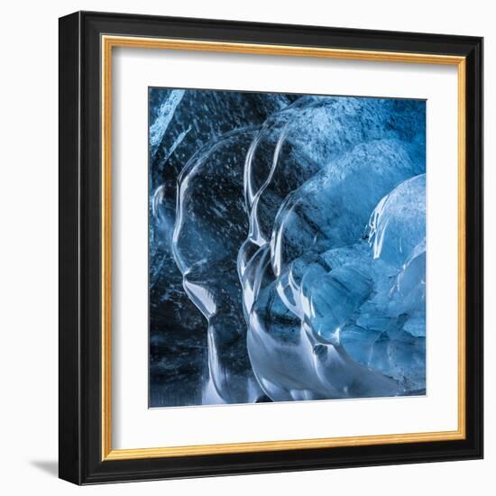 Ice Cave in the Glacier Breidamerkurjokull in Vatnajokull National Park-Martin Zwick-Framed Premium Photographic Print