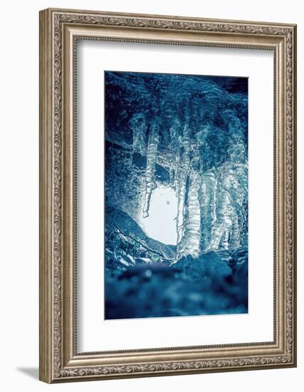ice cave with icicles in the back light, Baden-Wurttemberg, Germany [M]-Michael Hartmann-Framed Photographic Print