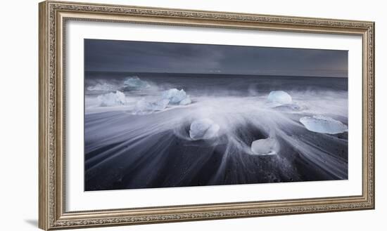 Ice Chunks on the Beach Next to Glacial River Lagoon Jškuls‡rlon (Lake), East Iceland, Iceland-Rainer Mirau-Framed Photographic Print