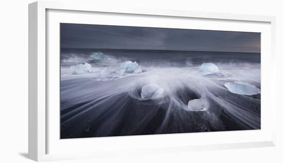 Ice Chunks on the Beach Next to Glacial River Lagoon Jškuls‡rlon (Lake), East Iceland, Iceland-Rainer Mirau-Framed Photographic Print