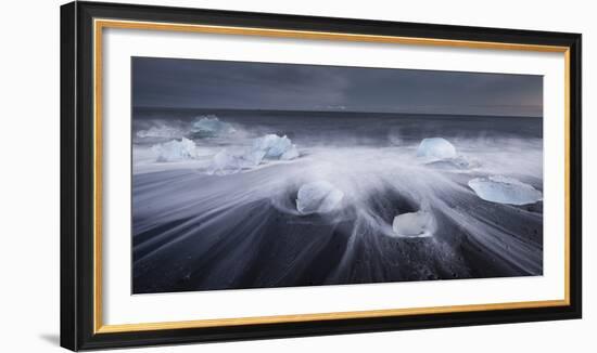 Ice Chunks on the Beach Next to Glacial River Lagoon Jškuls‡rlon (Lake), East Iceland, Iceland-Rainer Mirau-Framed Photographic Print