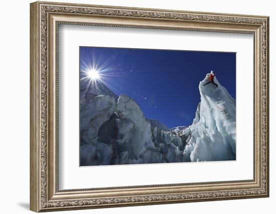 Ice Climbing in the Bernese Oberland, Swiss Alps-Robert Boesch-Framed Photographic Print