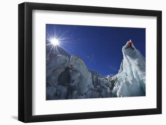 Ice Climbing in the Bernese Oberland, Swiss Alps-Robert Boesch-Framed Photographic Print