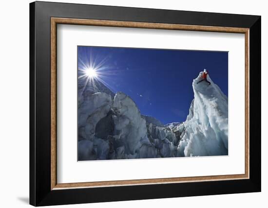 Ice Climbing in the Bernese Oberland, Swiss Alps-Robert Boesch-Framed Photographic Print