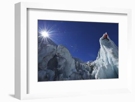 Ice Climbing in the Bernese Oberland, Swiss Alps-Robert Boesch-Framed Photographic Print