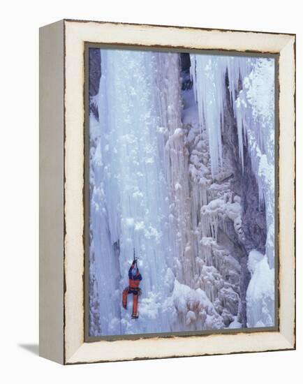 Ice Climbing, Ouray, Colorado, USA-Lee Kopfler-Framed Premier Image Canvas