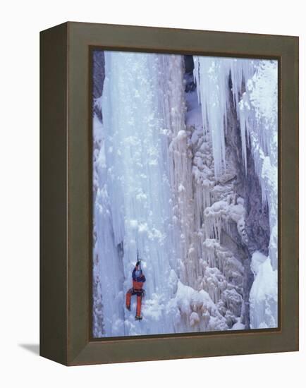 Ice Climbing, Ouray, Colorado, USA-Lee Kopfler-Framed Premier Image Canvas