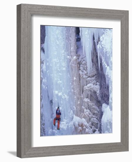 Ice Climbing, Ouray, Colorado, USA-Lee Kopfler-Framed Photographic Print