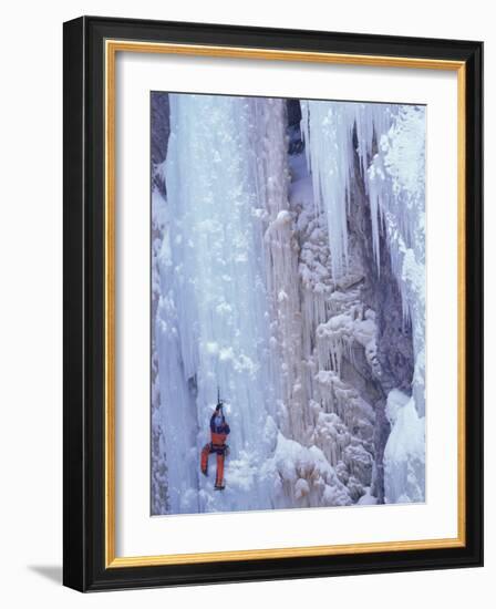 Ice Climbing, Ouray, Colorado, USA-Lee Kopfler-Framed Photographic Print