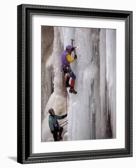 Ice Climbing, Ouray, Colorado, USA-Lee Kopfler-Framed Photographic Print