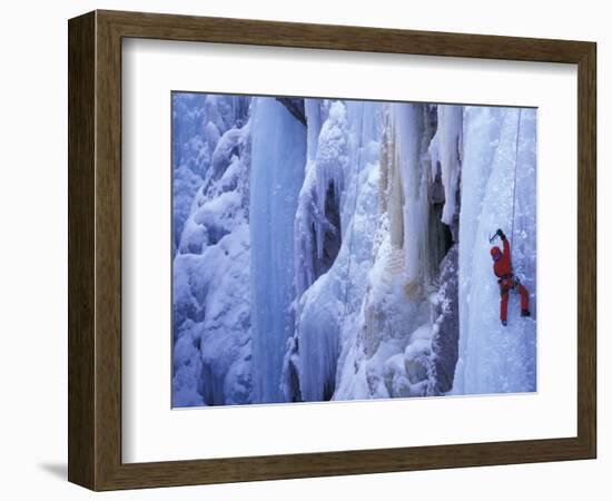 Ice Climbing, Ouray, Colorado, USA-Lee Kopfler-Framed Photographic Print