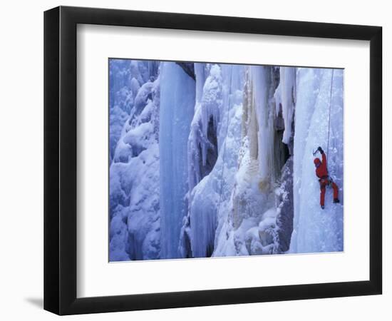 Ice Climbing, Ouray, Colorado, USA-Lee Kopfler-Framed Photographic Print