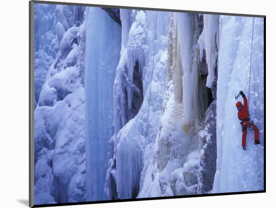 Ice Climbing, Ouray, Colorado, USA-Lee Kopfler-Mounted Photographic Print