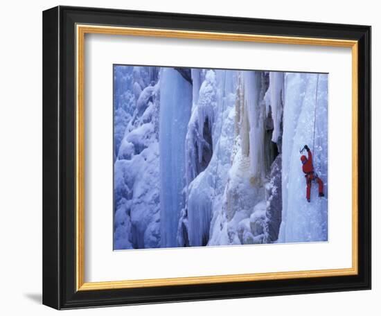 Ice Climbing, Ouray, Colorado, USA-Lee Kopfler-Framed Photographic Print