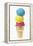 Ice Cream Cone with Scoops of Different Coloured Ice Cream-Kai Stiepel-Framed Premier Image Canvas