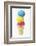 Ice Cream Cone with Scoops of Different Coloured Ice Cream-Kai Stiepel-Framed Photographic Print