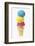 Ice Cream Cone with Scoops of Different Coloured Ice Cream-Kai Stiepel-Framed Photographic Print