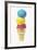 Ice Cream Cone with Scoops of Different Coloured Ice Cream-Kai Stiepel-Framed Photographic Print