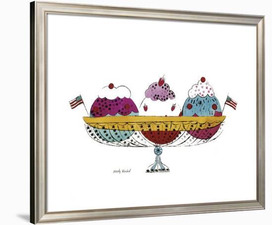 Ice Cream Dessert, c.1959 (3 scoop)-Andy Warhol-Framed Art Print